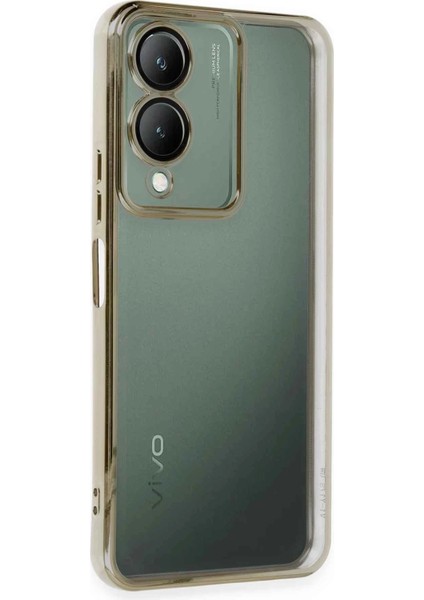 Newface Vivo Y17S Kılıf Razer Lensli Silikon - Gold