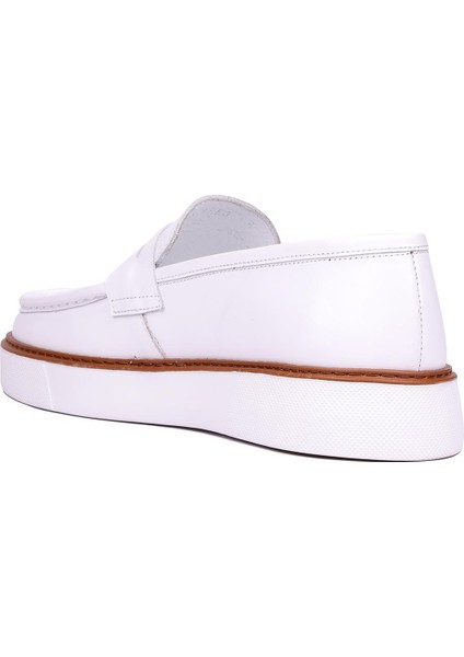 - Beyaz Deri Bağcıksız Erkek Günlük Ayakkabı 101-083 fırsatları