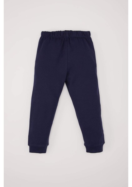 Erkek Bebek Pijama Takımı Uzay Baskılı Uzun Kollu Üst Beli Lastikli Uzun Alt D9068A525SP