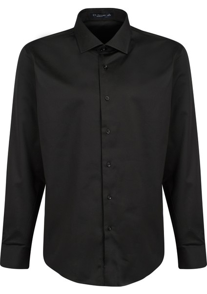 Ds Damat Slim Fit Siyah Düz Gömlek indirimleri