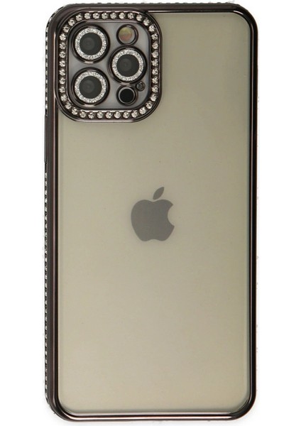 Newface iPhone 12 Pro Kılıf Joke Taşlı Silikon - Siyah fiyatları