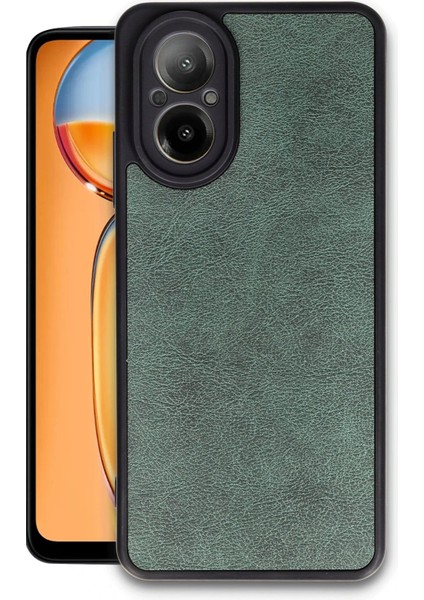 Newface Realme 12 Lite Kılıf Aras Deri Kapak - Koyu Yeşil
