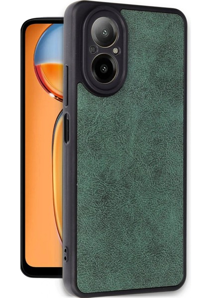 Newface Realme 12 Lite Kılıf Aras Deri Kapak - Koyu Yeşil