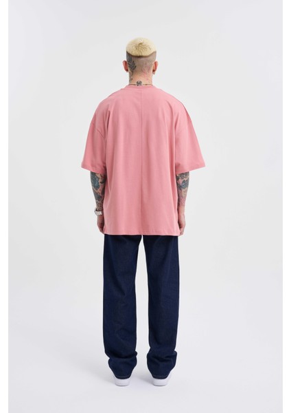 Erkek Basic Super Pamuklu Oversize Mercan Tişört indirimleri