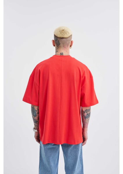Erkek Basic Super Pamuklu Oversize Nar Tişört fiyatları