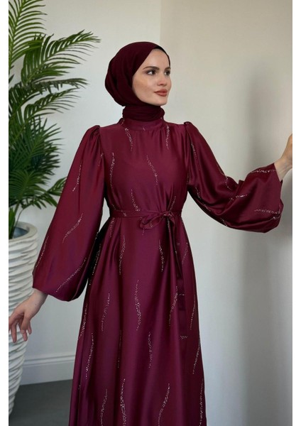 Kaitlyn Taşlı Abiye Bordo fırsatları