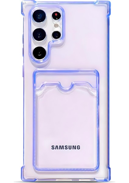 Samsung Galaxy S23 Ultra Uyumlu Kamera Korumalı Kartlıklı Köşeleri Airbag Tasarımlı Darbe Önleyici Şeffaf Silikon Kılıf