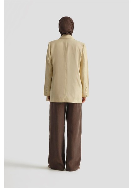 Kemerli Palazzo Tencel Pantolon 25Y2810 Kakao modelleri