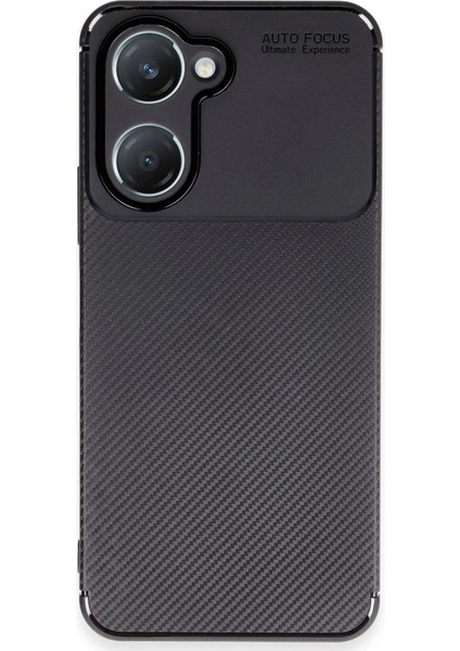 Newface Vivo Y18 Kılıf Auto Focus Karbon Kapak - Siyah
