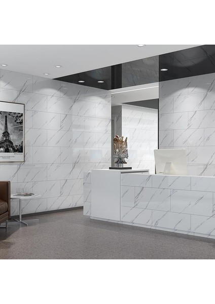 Tezgah Arası Kendinden Yapışkanlı Pvc Beyaz Kaplama Paneli 30 x 60 cm indirimleri