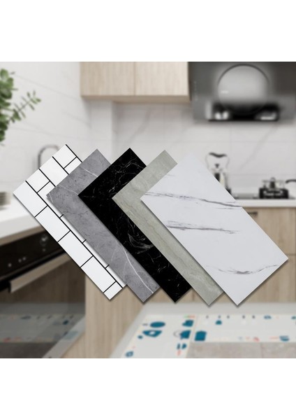 Tezgah Arası Kendinden Yapışkanlı Pvc Beyaz Kaplama Paneli 30 x 60 cm