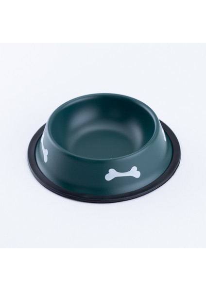 Metal Kedi ve Köpek Mama ve Su Kabı, 16 Cm, Yeşil Küçük Boy