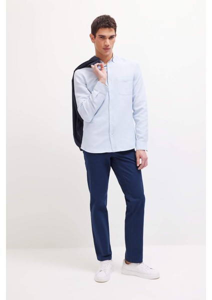 Regular Fit Normal Kesim Yazlık Düz Paça Chino Kanvas Pantolon D7349AX25SP