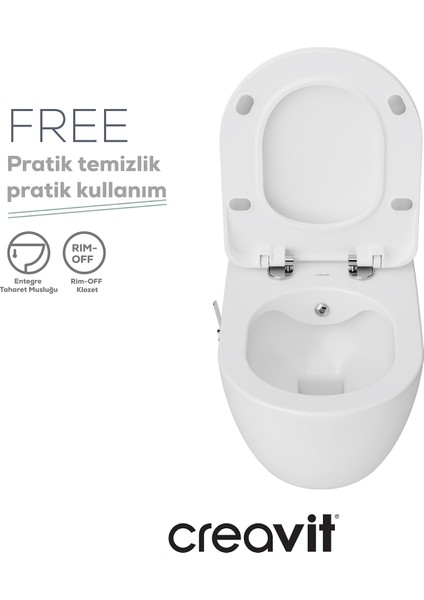 Free Rim-Off T.m Duroplast Yavaş Kapanan Klozet Kapaklı Beyaz Set
