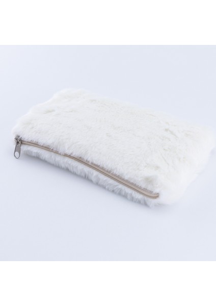 Fermuarlı Peluş Kalem Kutusu, 13X23 cm Beyaz fiyatları