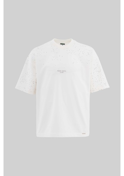 Erkek Free Soul Glowing Printed Oversize Ekru Tişört fiyatları