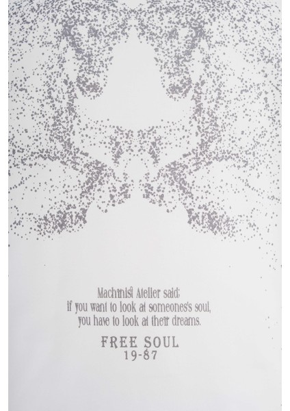 Erkek Free Soul Glowing Printed Oversize Ekru Tişört indirimleri
