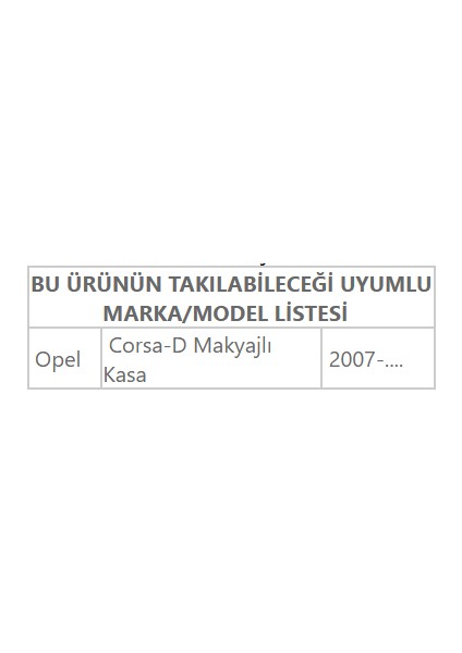 Opel Ön Panjur Nikelajlı Corsa D (2011 Sonrası Makyajlı Kasa Için) fiyatları