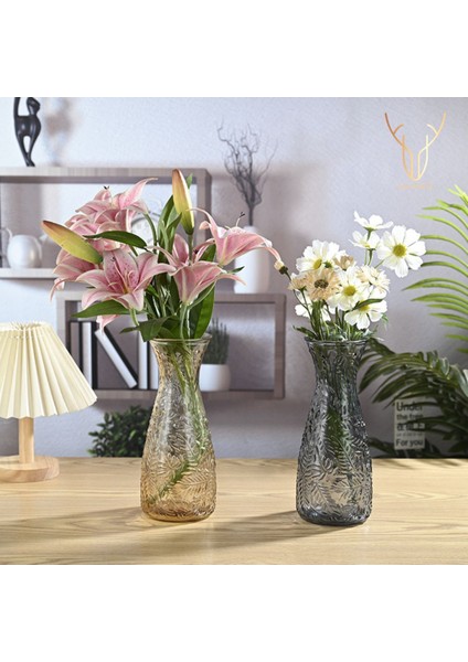 Çam Dalı Scandinavian Şeffaf Vazo - 22,5 cm
