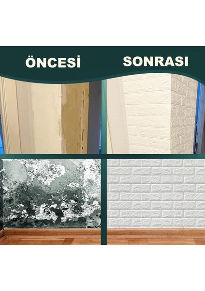 Kendinden Yapışkanlı Dekoratif Pratik 3D Foam Wallpaper Duvar Kağıdı Paneli