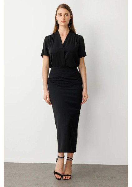 Yırtmaç Görünümlü Uzun Etek