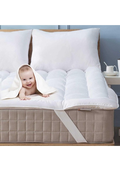 Pofuduk 1000 Gr, Dört Köşe Lastikli Uyku Pedi,boyun,kalça Ağrıları Olan Kişiler Için ,2 Adet Yastık Kılıfı Hediyeli.