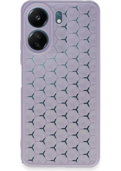 Newface Xiaomi Redmi 13C Kılıf Petek Silikon Kapak - Lila