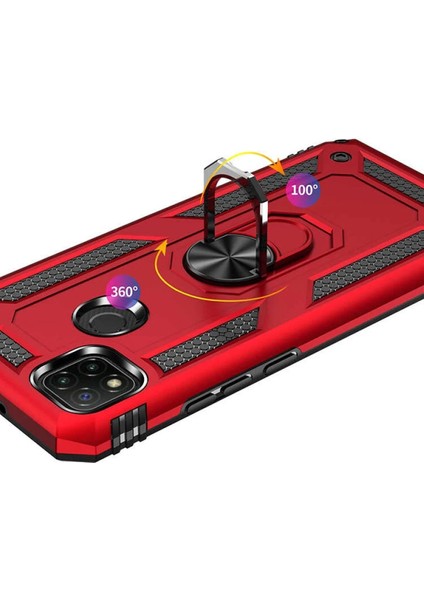 Newface Xiaomi Redmi 9c Kılıf Sofya Yüzüklü Silikon Kapak - Gold