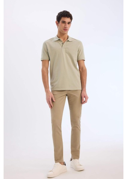 Yazlık Gabardin Chino Kanvas Pantolon Slim Fit Dar Kesim Dar Paça Cepli B2089AX25SP