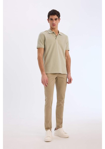 Yazlık Gabardin Chino Kanvas Pantolon Slim Fit Dar Kesim Dar Paça Cepli B2089AX25SP