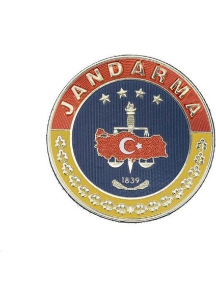 Single Sword Yuvarlak Plastik Jandarma Arması Jan.asayiş