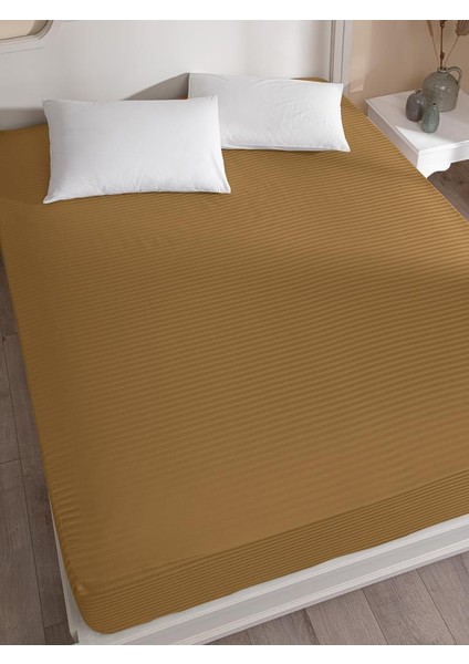 Çarşaf Stripe Saten Düz Lastikli Çift Kişilik fırsatları