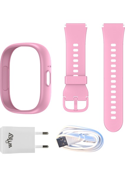 Wiky Watch 5 Plus Kasa Kordon Pembe Set + Adaptör & Şarj Kablosu