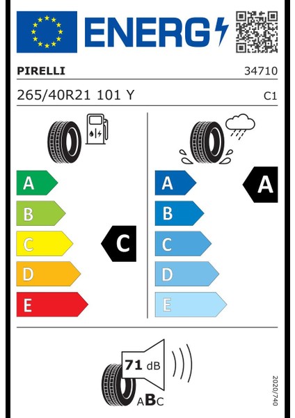 265/40 R21 101Y Pzero N0 Oto Yaz Lastiği (Üretim Yılı: 2025)