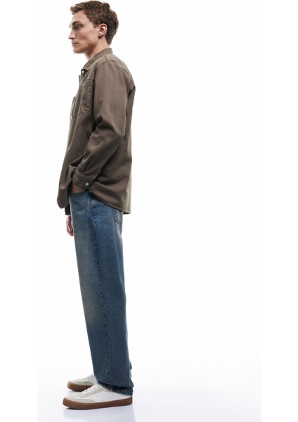 Pamuklu Normal Bel Vintage Straight Fit Jean Pantolon fiyatları