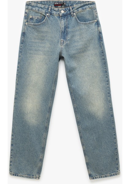Pamuklu Normal Bel Vintage Straight Fit Jean Pantolon fırsatları