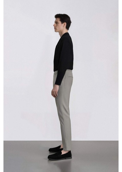 Twill Chino Kumaş Pantolon Slim Fit Dar Kesim Dar Paça Basic Düz Cepli B2091AX24AU indirimleri