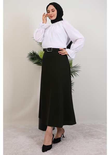 Kemerli Mevlana Etek Haki modelleri