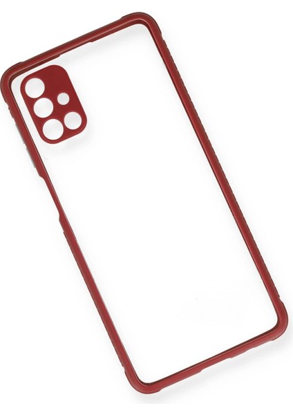 Newface Samsung Galaxy M51 Kılıf Miami Şeffaf Silikon - Fuşya modelleri