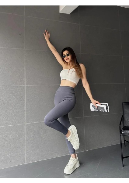 Yüksek Bel Fitilli Içi Şardonlu Tayt modelleri