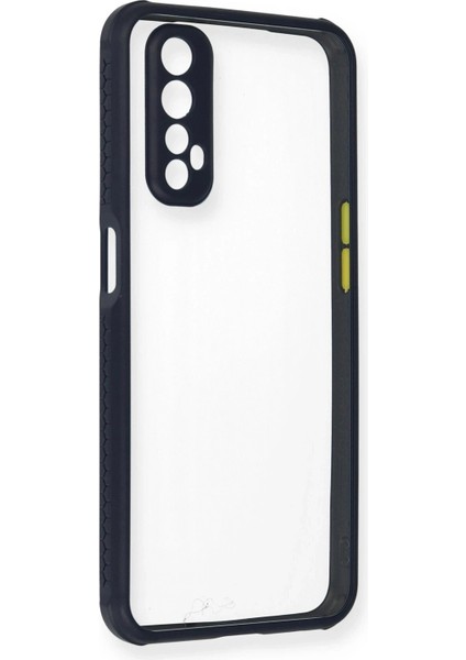 Newface Realme 7 Kılıf Miami Şeffaf Silikon - Lacivert