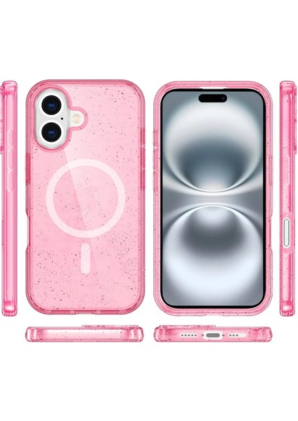 Newface iPhone 16 Plus Kılıf Glow Magsafe Kapak - Pembe