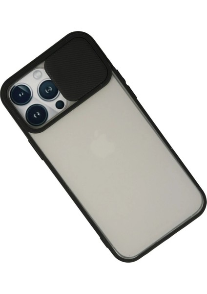 Newface iPhone 13 Pro Max Kılıf Palm Buzlu Kamera Sürgülü Silikon - Siyah modelleri