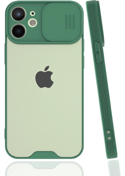 Newface iPhone 12 Mini Kılıf Platin Kamera Koruma Silikon - Yeşil