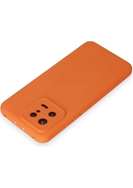Newface Xiaomi Mi 13 Kılıf Nano Içi Kadife Silikon - Turuncu modelleri