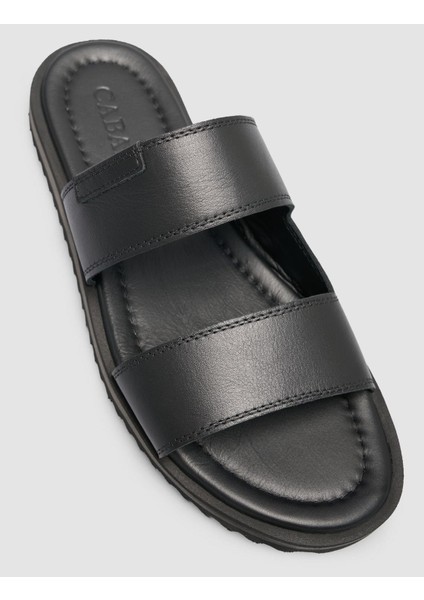 %100 Hakiki Deri Siyah Bantlı Erkek Terlik indirimleri