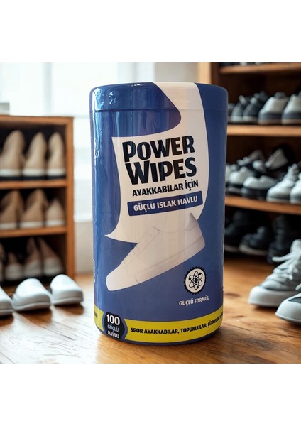 Power Wipes – Ayakkabı Temizleyici Güçlü Islak Mendil (100 Adet)