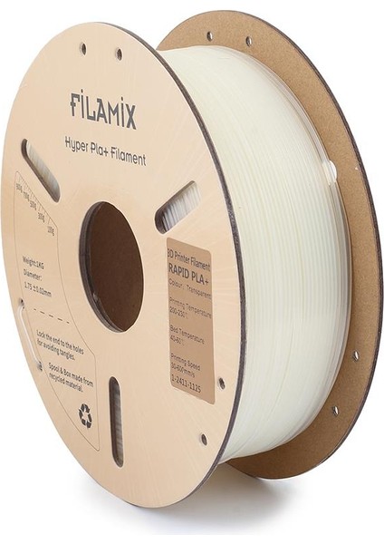 Yüksek Hızlı Hyper Pla+ Filament 1.75MM 1kg-Transparan