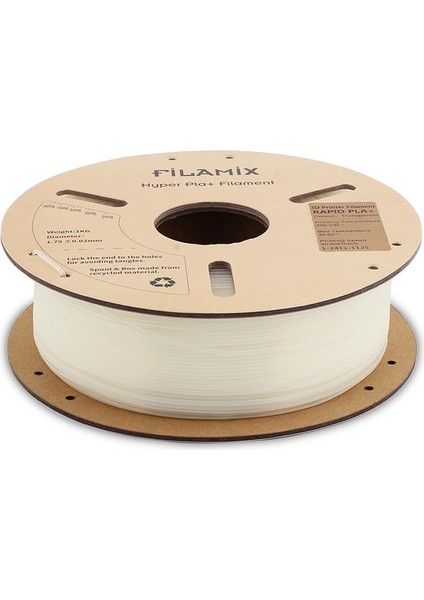 Yüksek Hızlı Hyper Pla+ Filament 1.75MM 1kg-Transparan