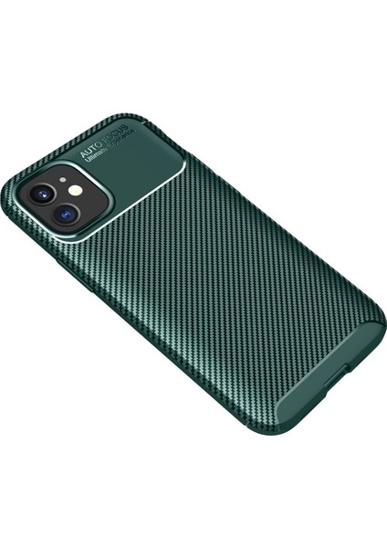 Newface iPhone 12 Mini Kılıf Auto Focus Karbon Kapak - Yeşil